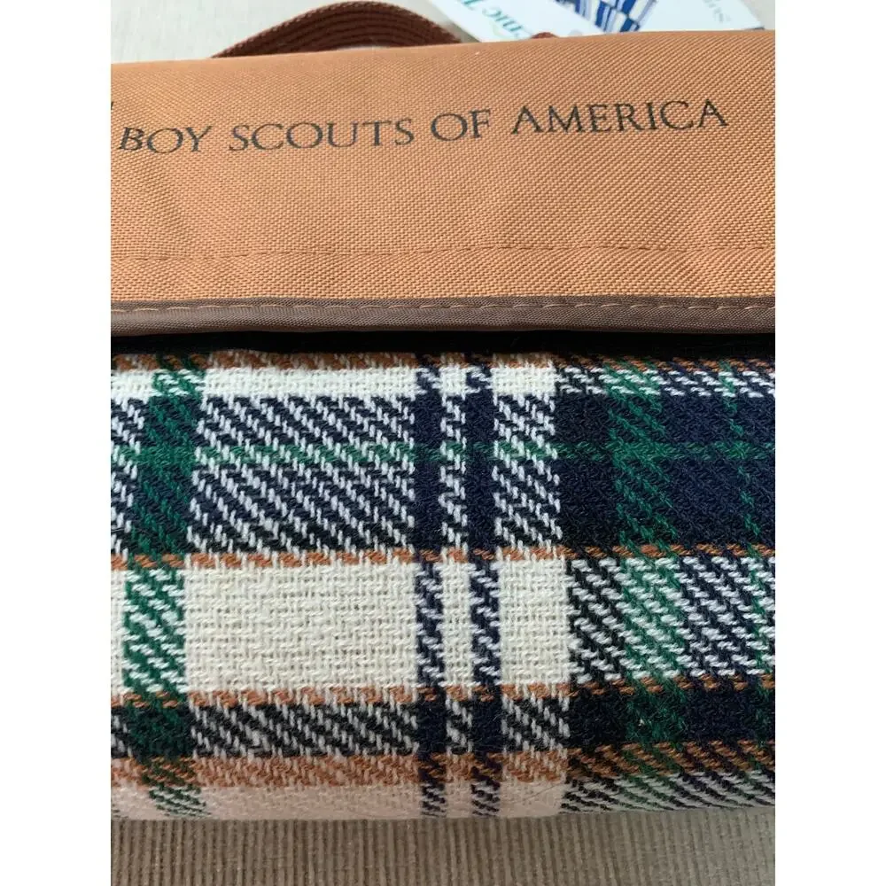Boy Scouts Of America Waterproof Picnic Camping Blanket Tote English Plain 59x51 - Picture 2 of 5